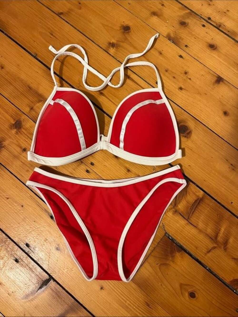 VENUS Red DD Bikini with White Trim